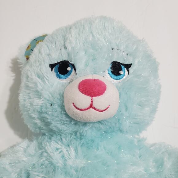 Build a Bear Workshop BABW Frozen Fever Anna Blue Sparkly Teddy Bear Plush Dress - Picture 8 of 11